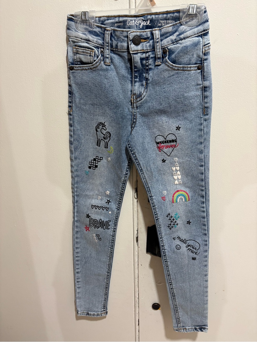 Cat& Jack unicorn doodle girls jegging size 8
